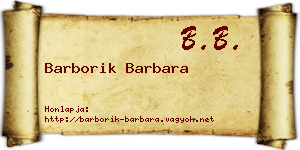 Barborik Barbara névjegykártya