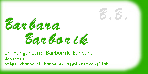 barbara barborik business card